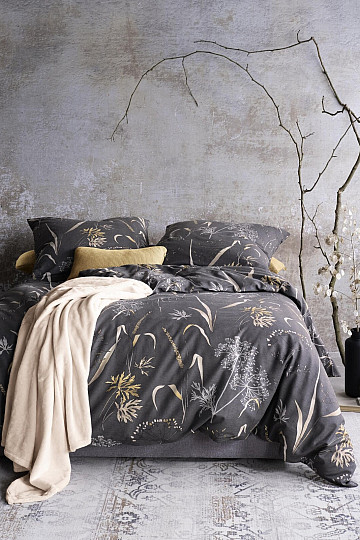 Ropa de cama de franela de lujo IRISETTE KOALA 8425-11 MEADOW GRASS oscuro. gris