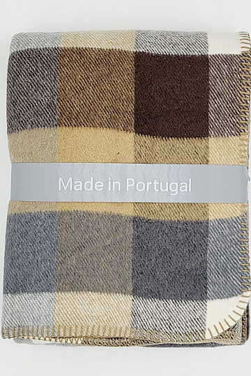Manta CUADROS BEIGE
