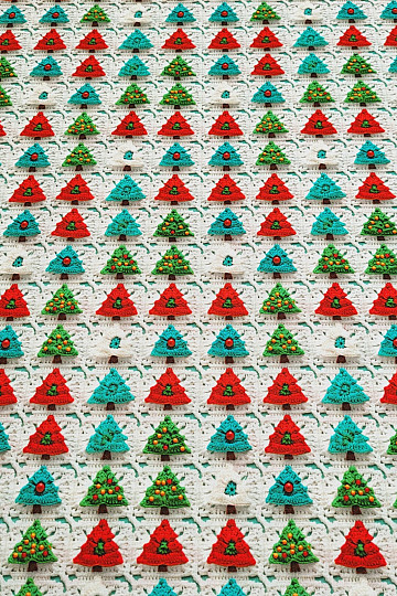 Tela de algodón ÁRBOLES DE CROCHET