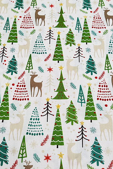 Tela de algodón BOSQUE DE NAVIDAD