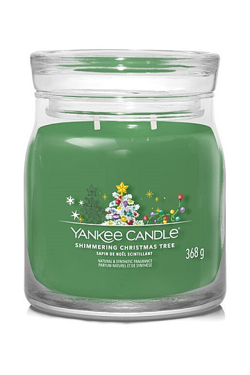 vela YC fragancia BRILLANTE ARBOL DE NAVIDAD CRISTAL MEDIANO 2 mechas