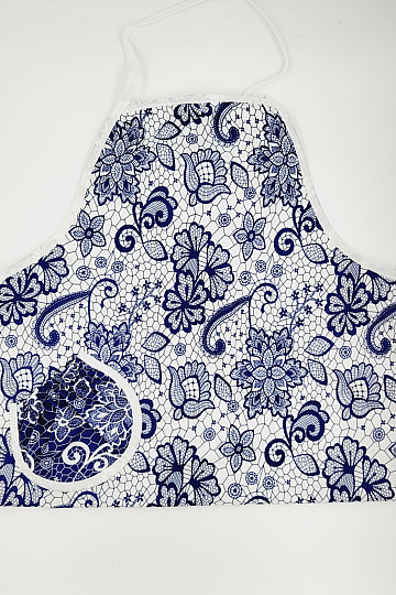 Delantal con pechera BLANCO AZUL