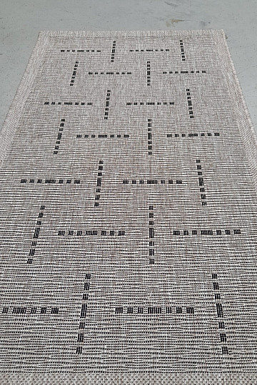 Alfombra bouclé FLOORLUX 20008 líneas plata-negro