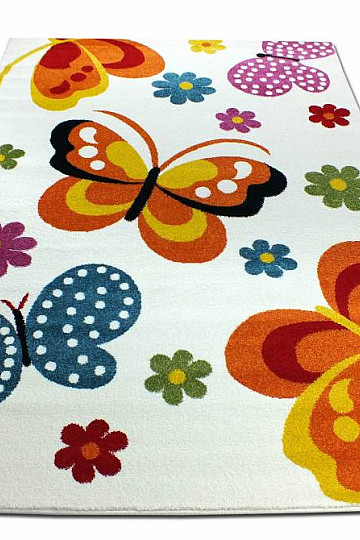 Alfombra infantil MONDO NEW Mariposas blanco