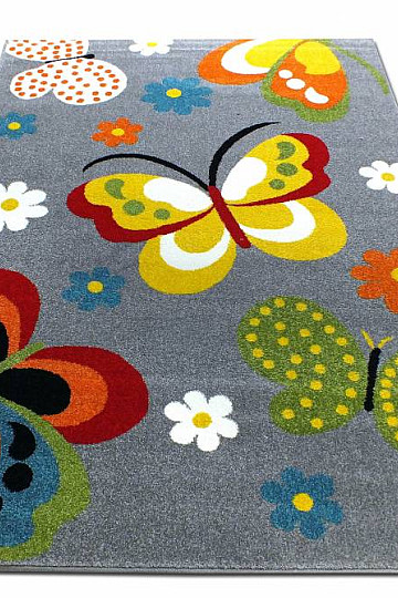 Alfombra infantil MONDO NEW Mariposas gris