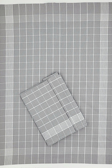 Toallas de algodón CUADROS GRIS CLARO