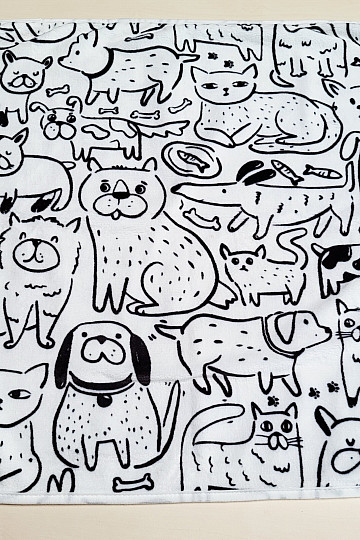 Manta infantil ANIMALES blanco y negro