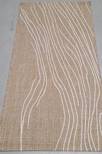 Alfombra de exterior Essenza marrón-blanca