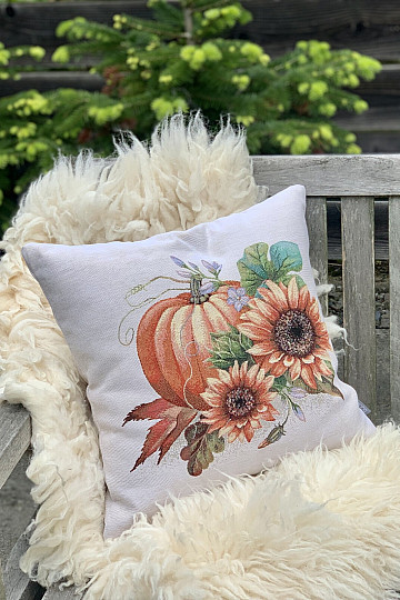 Funda de almohada tapiz CALABAZAS Y GIRASOLES