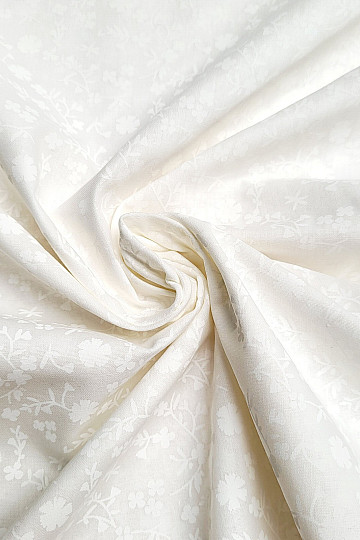 Tela decorativa de algodón MARGELIE flor CREMA