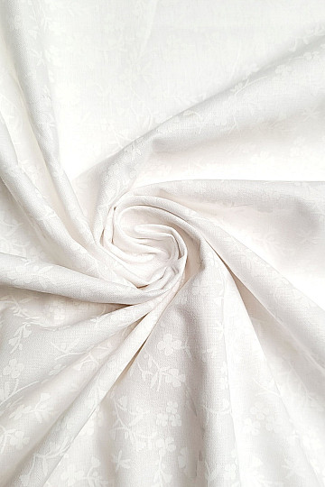 Tela decorativa de algodón MARGELIE flor BLANCO