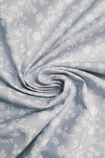 Tela decorativa de algodón MARGELIE flor GRIS