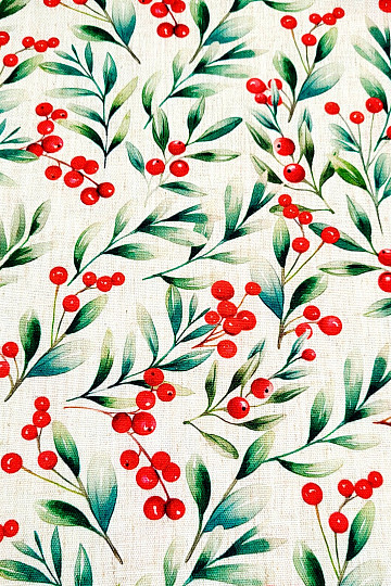 Tela decorativa BAYAS DE NAVIDAD