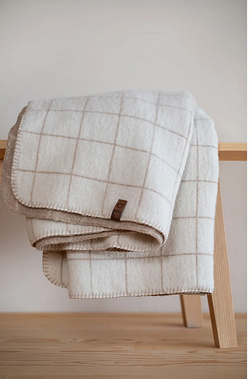 Manta DF MERANO CUADROS BEIGE