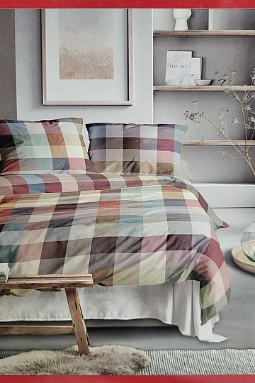 Ropa de cama de franela de lujo IRISETTE ZOBEL 8600-90 MULTI CHECK