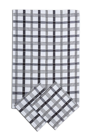Toallas modernas a cuadros de algodón egipcio GRIS