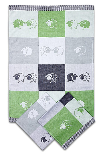Paños de cocina SHEEP DIAMETER GREEN 3uds