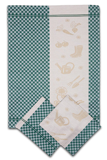 Paños de cocina GARDEN CUBE VERDE 3uds