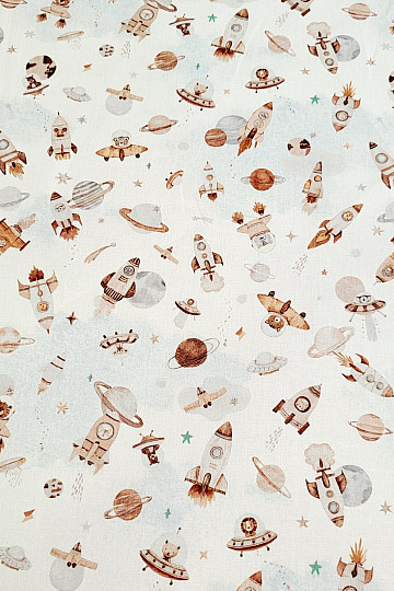 Tela de algodón SPACE FUZBUZ