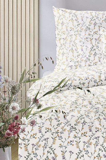 IRISETTE crepé suave de lujo EASY 8665-40 Flores amarillas