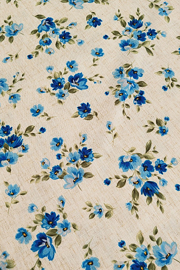 Tela decorativa FLORES LINO azul