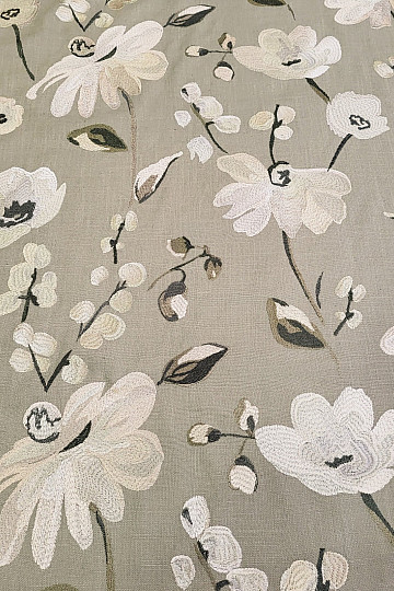 Tela decorativa con bordado RICAMATO y lino.