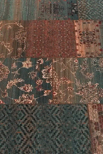 Alfombras de lana de lujo ROYAL PATCHWORK verde