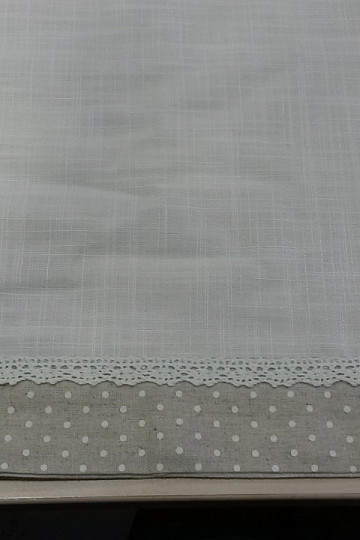 Cortina de lunares beige