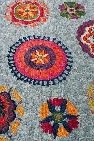 Alfombra pieza MANDALY gris-azul