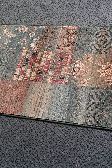 Lujosa alfombra de lana ROYAL PATCHWORK verde