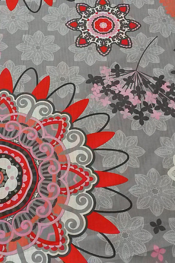 Tela decorativa MANDALA grande gris