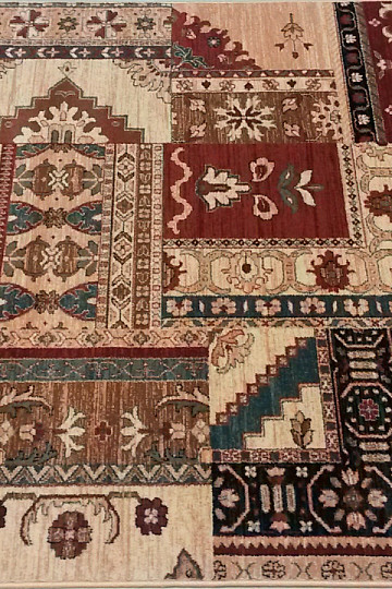Lujosas alfombras de lana ROYAL PATCHWORK multi crema