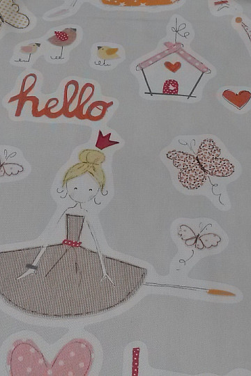 Tela decorativa infantil TWIST PRINCESS naranja