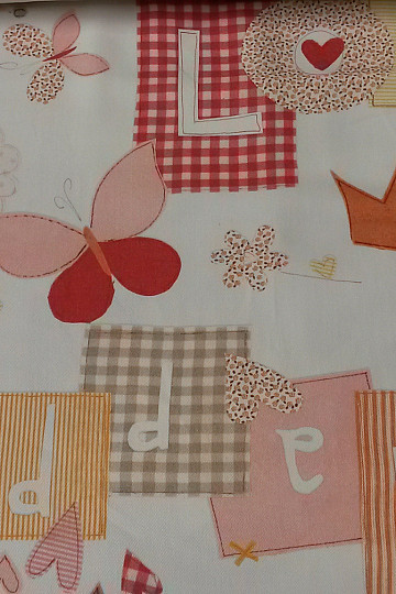 Tela decorativa infantil TWIST C01 LOVE naranja
