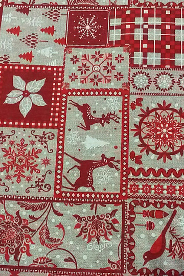 Tela decorativa Navidad TIROL rojo