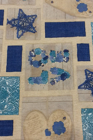 Tela decorativa LOVE CHRISTMAS azul