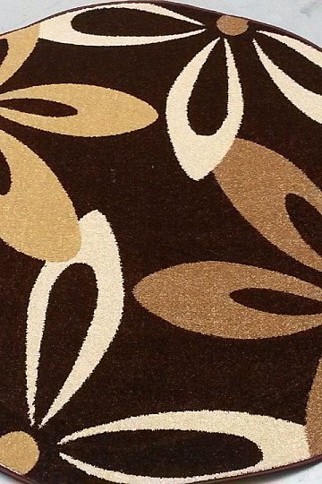 Alfombra redonda KARMEL flores marrones