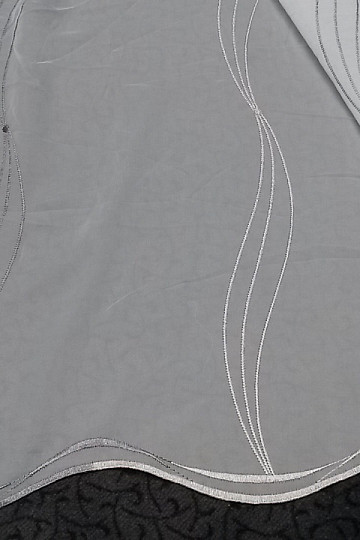 Cortina de lujo bordada blanco - gris/beige GERSTER 556/0810