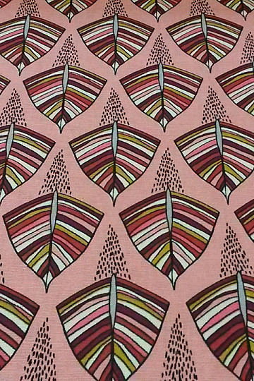Tela decorativa EKOZI hojas rosa