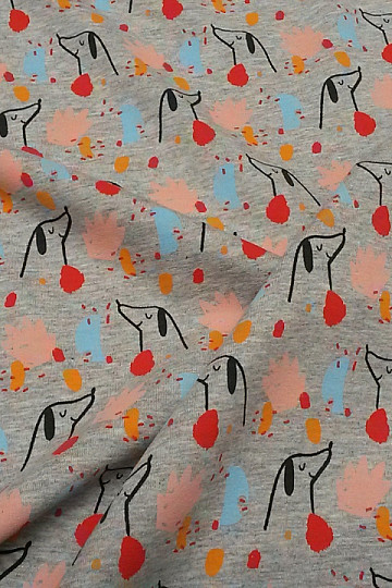 Punto de algodón PEJSCI estampado gris