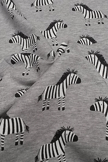 Punto de algodón estampado CEBRA gris