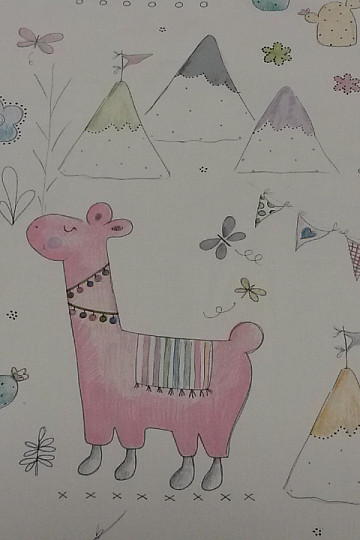 Tela decorativa infantil LAMY rosa
