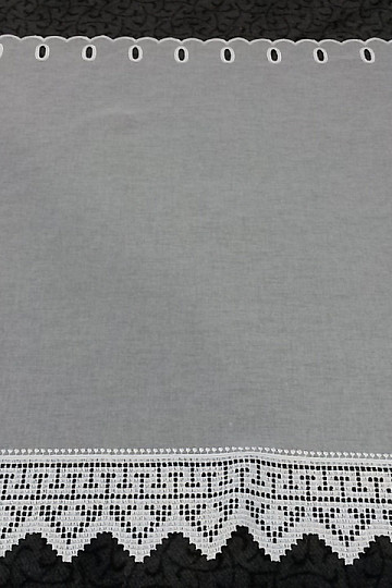 Cortina vidriera bordada 81864 blanco
