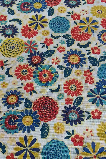 Tela de algodón MISAKI flores crema
