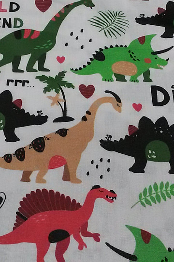 Satén de algodón infantil estampado digital DINOSAURIOS
