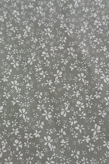 Tela de algodón FLORES caqui
