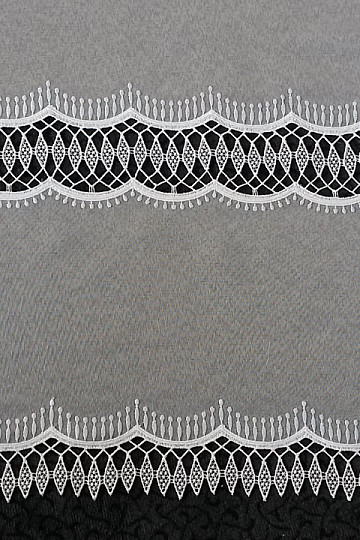 Cortina de lujo bordada GERSTER 11050 adorno blanco