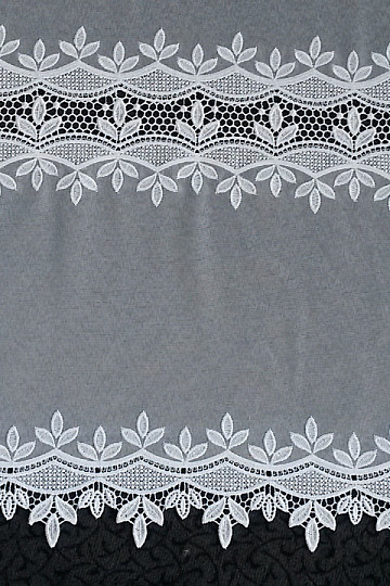 Cortina de lujo bordada GERSTER 11388 hojas blancas