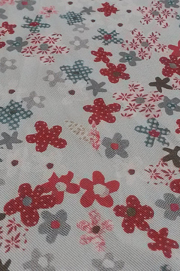 Tela decorativa infantil FLORES rojo