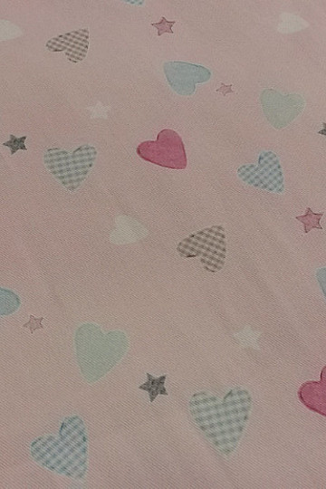 Tela decorativa infantil CORAZÓN rosa